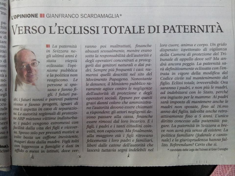 Verso l'eclissi totale di paternità